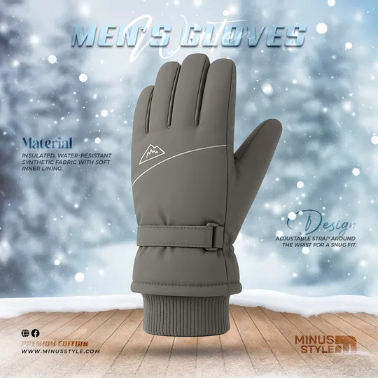 China Hand Gloves - Mushroom Gray (With Cuff)